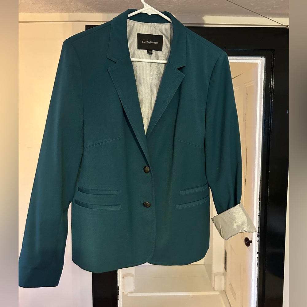 Banana Republic Deep Teal Double Button Women's Jacket Blazer